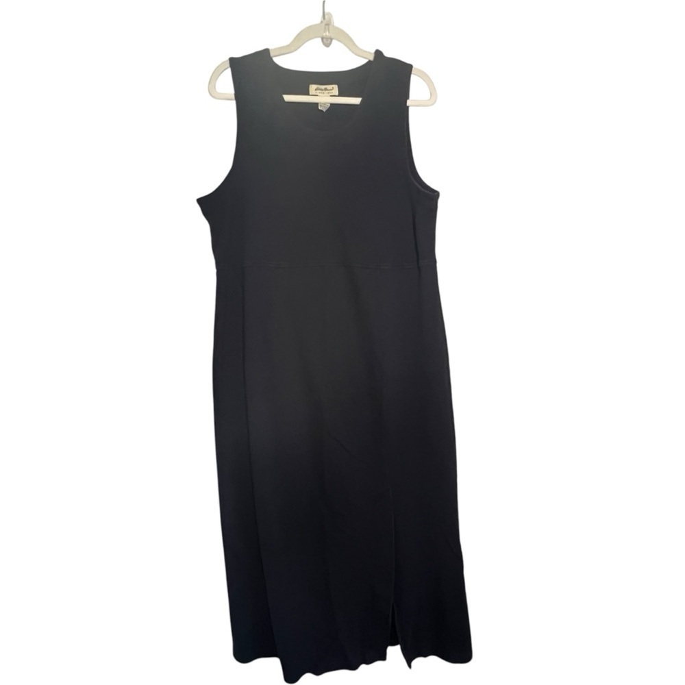Eddie Bauer 100% Cotton Tank Maxi Dress Black Size Large - Picture 2 of 8